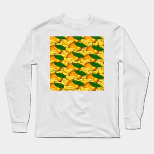 Tangerine a Summer Pattern Long Sleeve T-Shirt